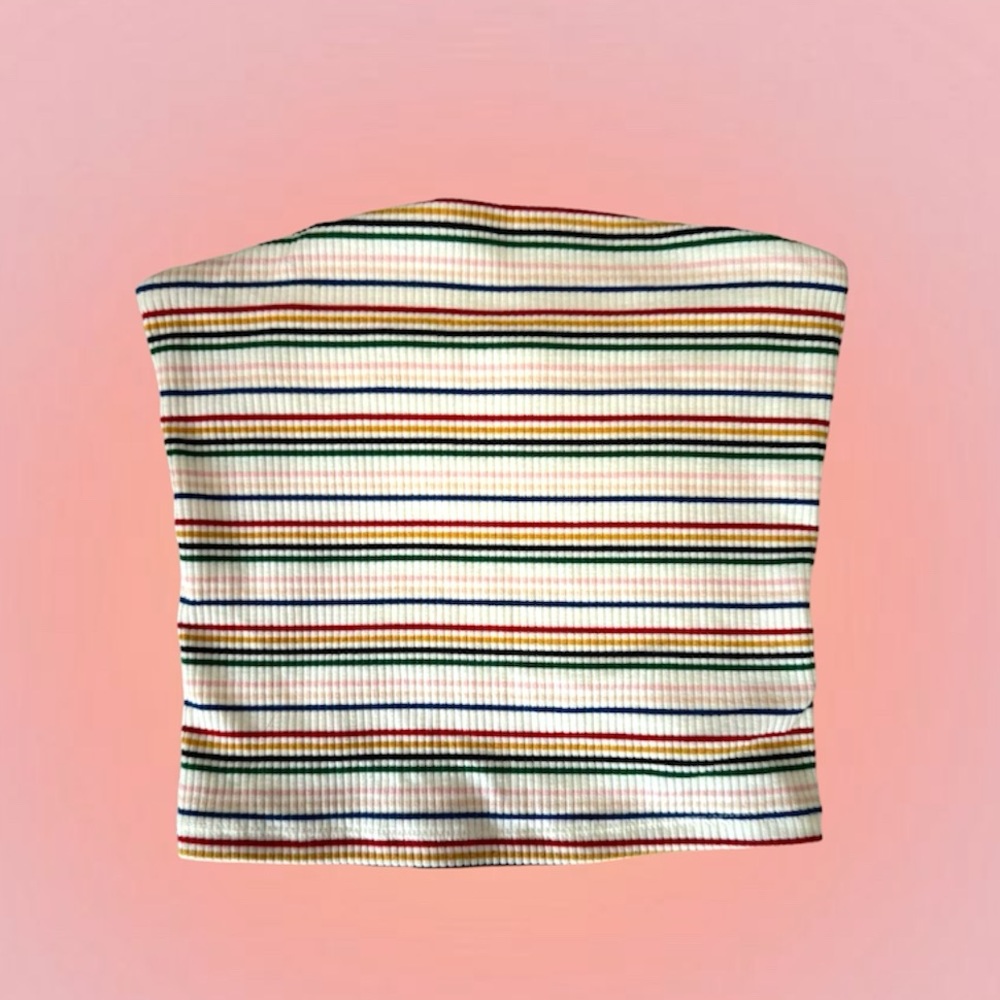 Rainbow Striped Tube Top